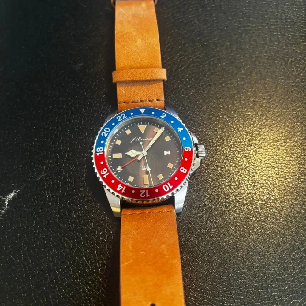 Men's Silver and Blue Watch